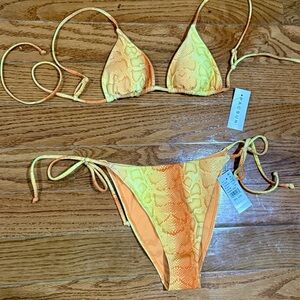 New PacSun Yellow Animal Print Bikini Small
